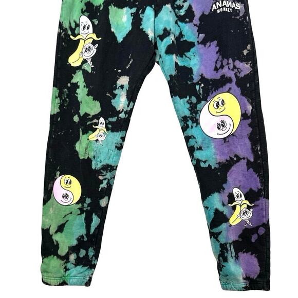 Bananas Monkey Men’s Going Bananas Tie Dye  Heavyweight Sweatpants Black Size XL - Picture 5 of 5